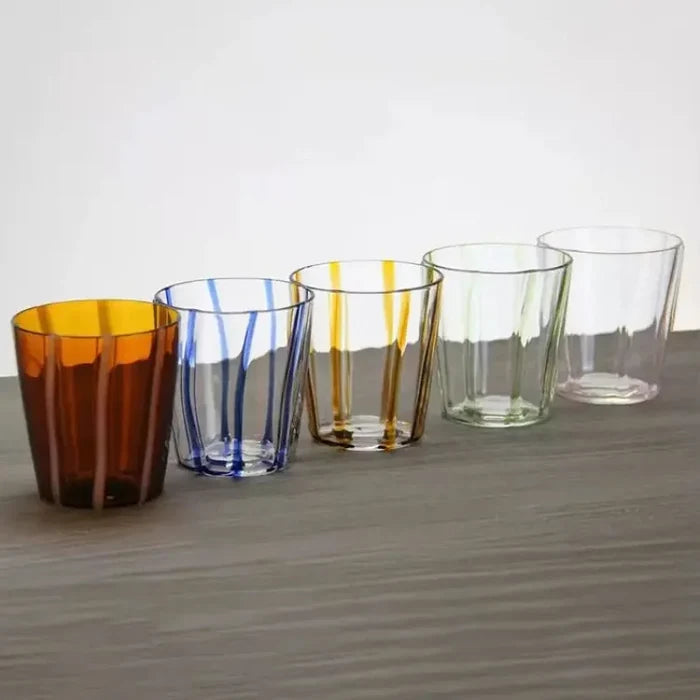 Colorful Brushed Heat-resistant Glass Cup ins style creative coffee cup retro juice cup couple home water cup-Letifly Lights and Decor