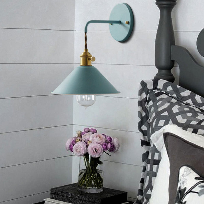 Vintage Farmhouse Colored Metal Wall Lamp-Letifly Lights and Decor