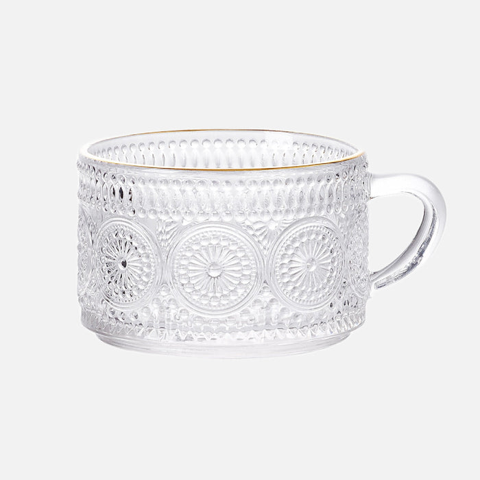 Vintage Texture Glass Cup with Handle