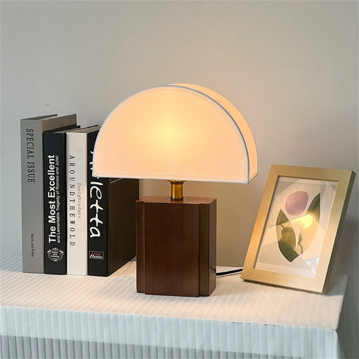 Wood Fabric Mushroom Style Lampshade