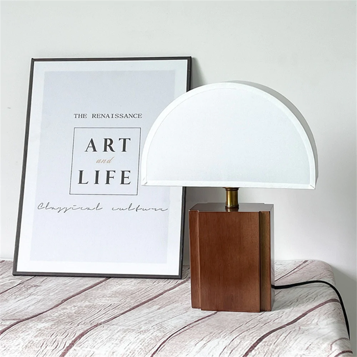 Wood Fabric Mushroom Style Lampshade