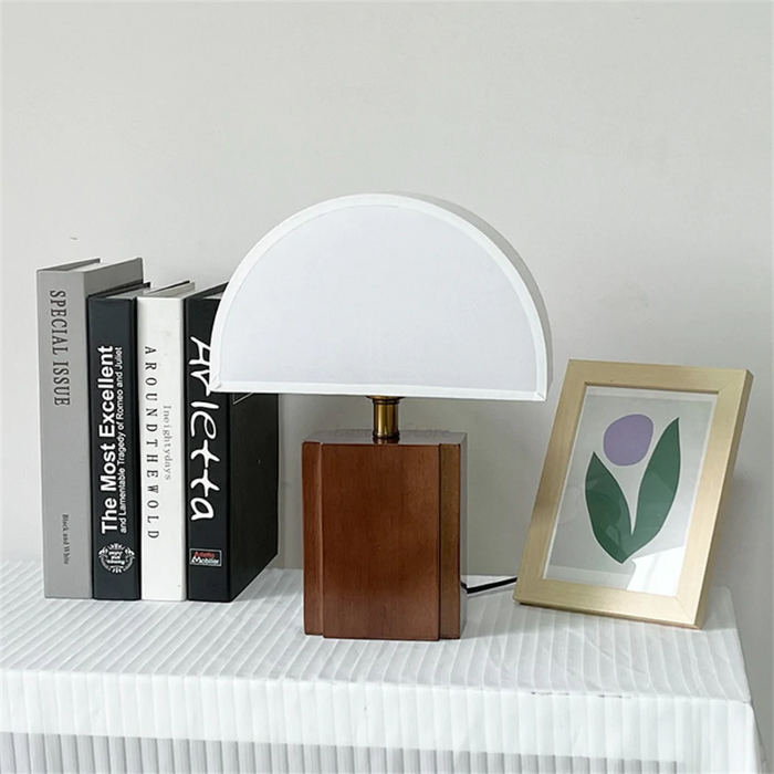 Wood Fabric Mushroom Style Lampshade