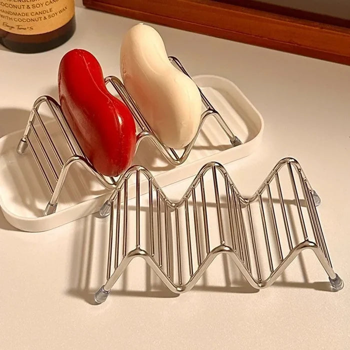 Stainless steel soap rack drainage soap Tray Multifunctional Bathroom Storage Rack bathroom draining box simple soap storage box-Letifly Lights and Decor