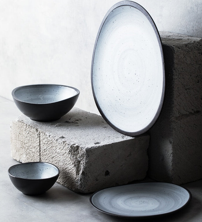 Whipped Pebble Bowl & Platter Set-Letifly Lights and Decor