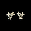 White Hydrangea Earrings - Post