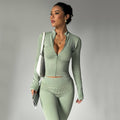 Women's Fitness Yoga Set Long Sleeve Jacket and Leggings