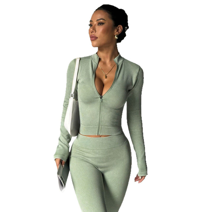 Women's Fitness Yoga Set Long Sleeve Jacket and Leggings