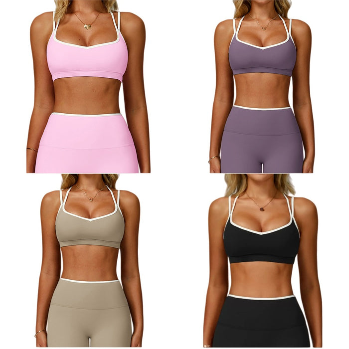 Womens Yoga Outfit Set with Quick-Dry Fitness Leggings
