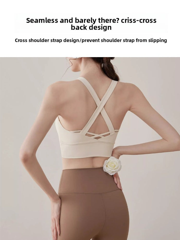 Womens Yoga Sports Set with Support Bra and Leggings
