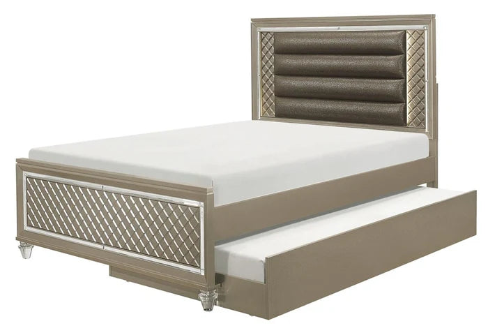 Youth Loudon Trundle/Toybox in Champagne Metallic B1515-R